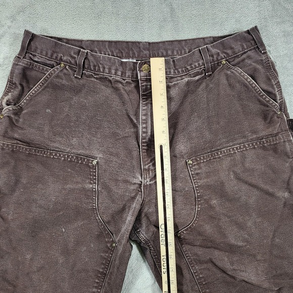 Vintage Carhartt Pants Mens 38x30 Brown B136 Double Knee Loose Fit Carpenter - Picture 13 of 14
